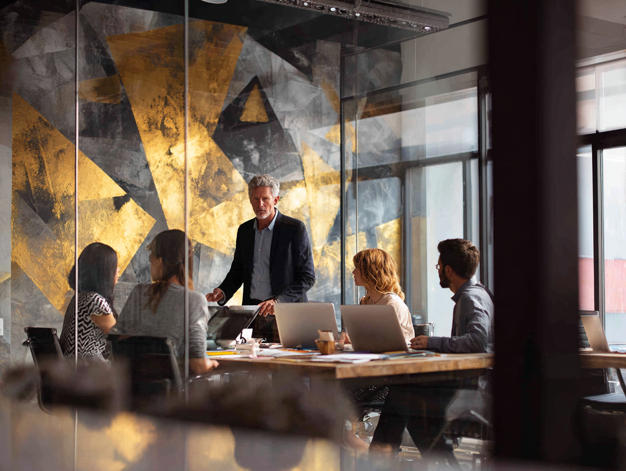 Abstract illustration of connected mobile application architecture